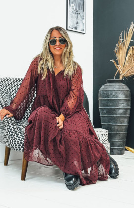 Burgundy MARJORIE long dress