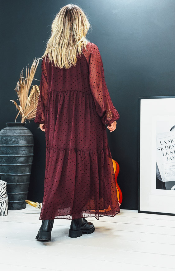 Burgundy MARJORIE long dress