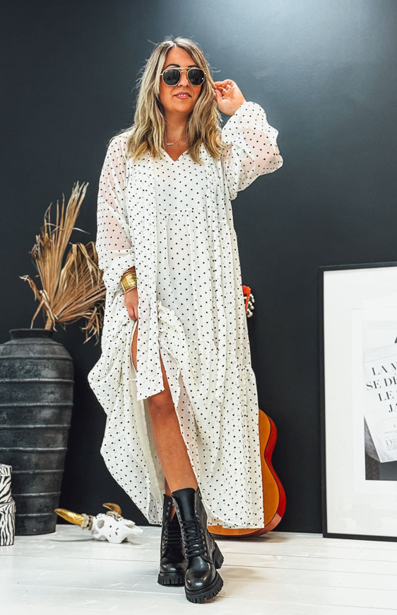 White MARJORIE long dress