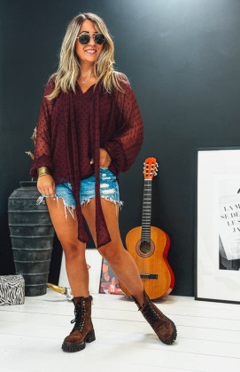 Burgundy MARJORIE blouse