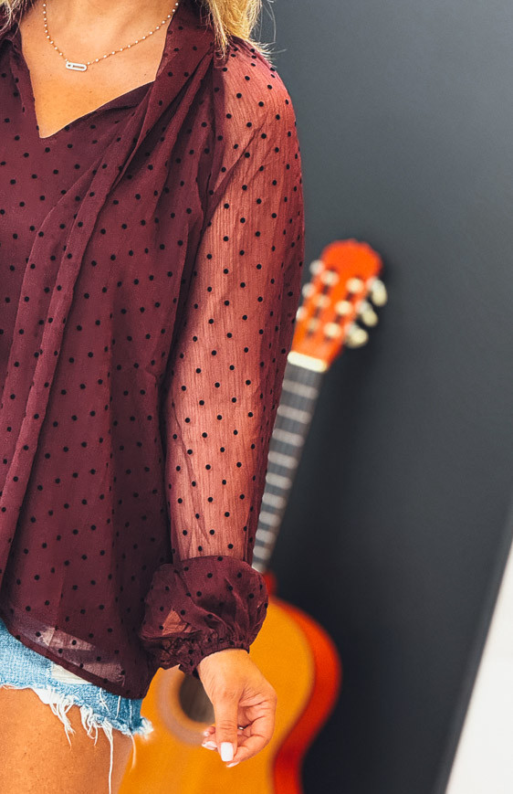 Burgundy MARJORIE blouse