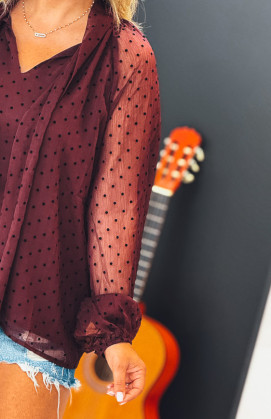 Burgundy MARJORIE blouse