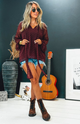 Burgundy MARJORIE blouse