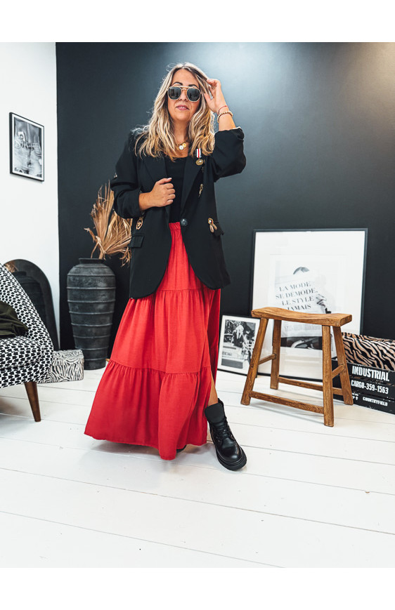 Jupe GRETA longue cerise