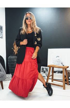 Jupe GRETA longue cerise