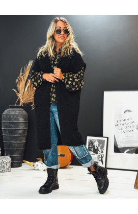 Gilet WOODSTOCK long manches courtes noir