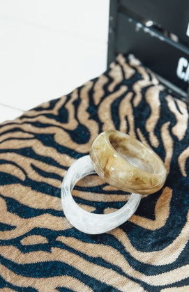 White CALUM bangle bracelet