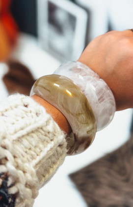 White CALUM bangle bracelet