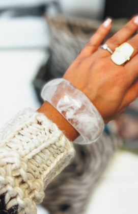 White CALUM bangle bracelet