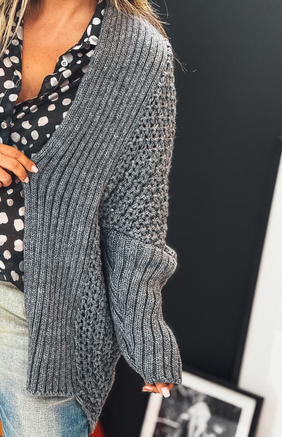 Gilet PRAGA mi-long gris foncé