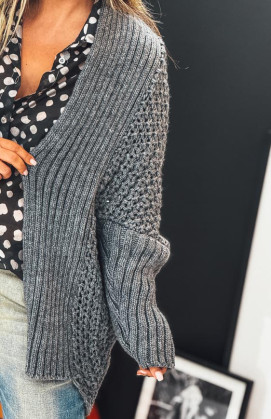 Gilet PRAGA mi-long gris foncé