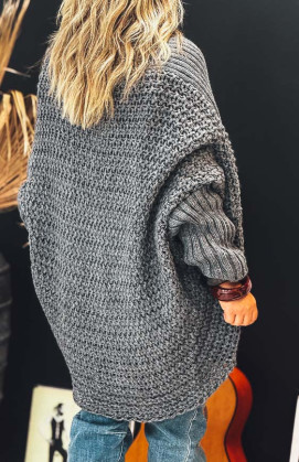 Gilet PRAGA mi-long gris foncé