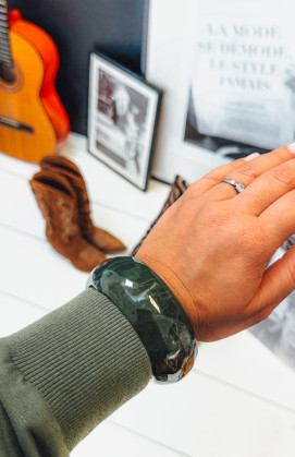 Dark green CALUM bangle bracelet