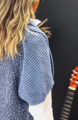 Blue DOLCE long cardigan with short sleeves