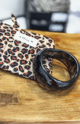 Gold/black CALUM bangle bracelet