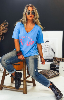 Azure/fluorescent pink BOHO...