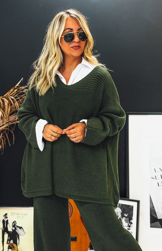 Olive green ALESSIO sweater