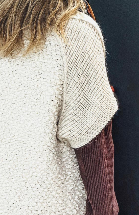 Gilet DOLCE long manches courtes beige clair