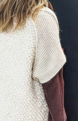 Gilet DOLCE long manches courtes beige clair