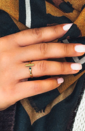 Gold green AMELIA ring