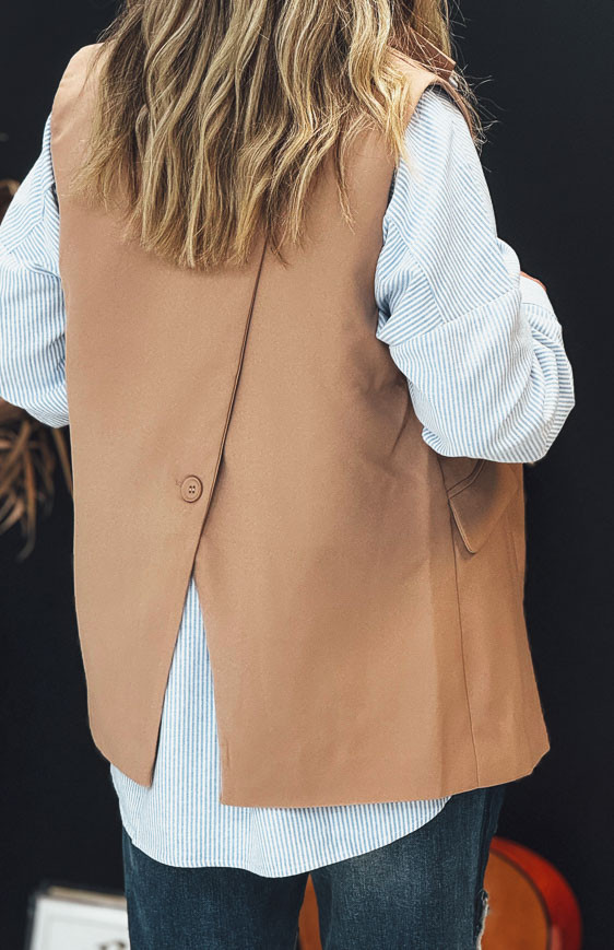 Veste MELODIA sans manches camel