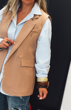 Veste MELODIA sans manches camel