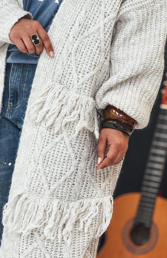 Gilet DUSTIN long beige clair