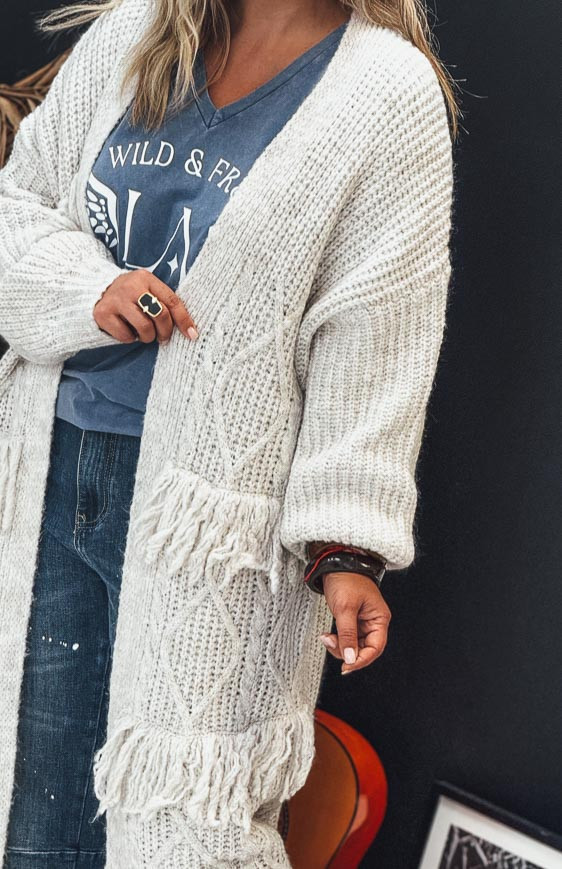 Gilet DUSTIN long beige clair