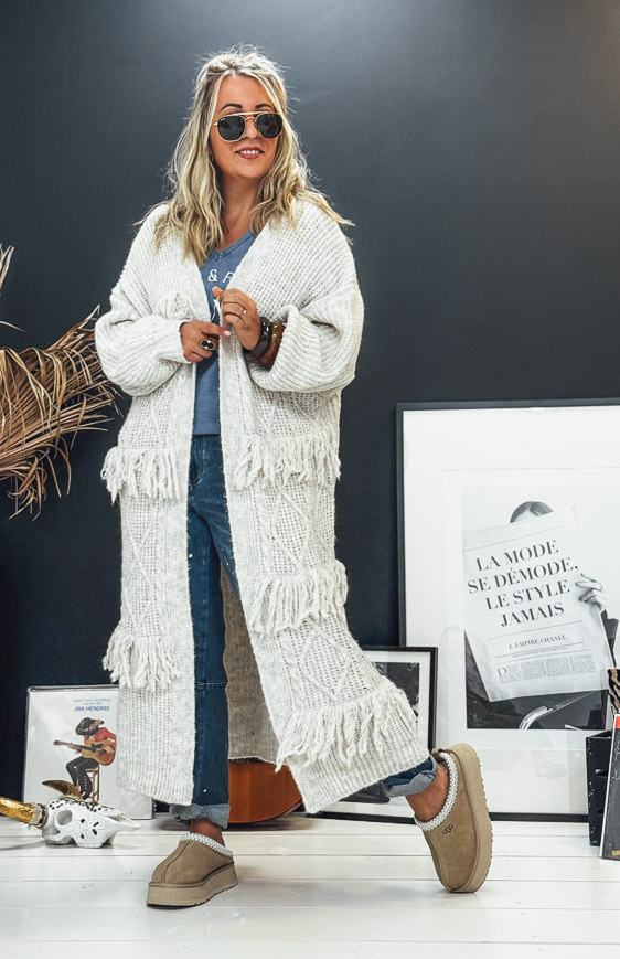 Gilet DUSTIN long beige clair