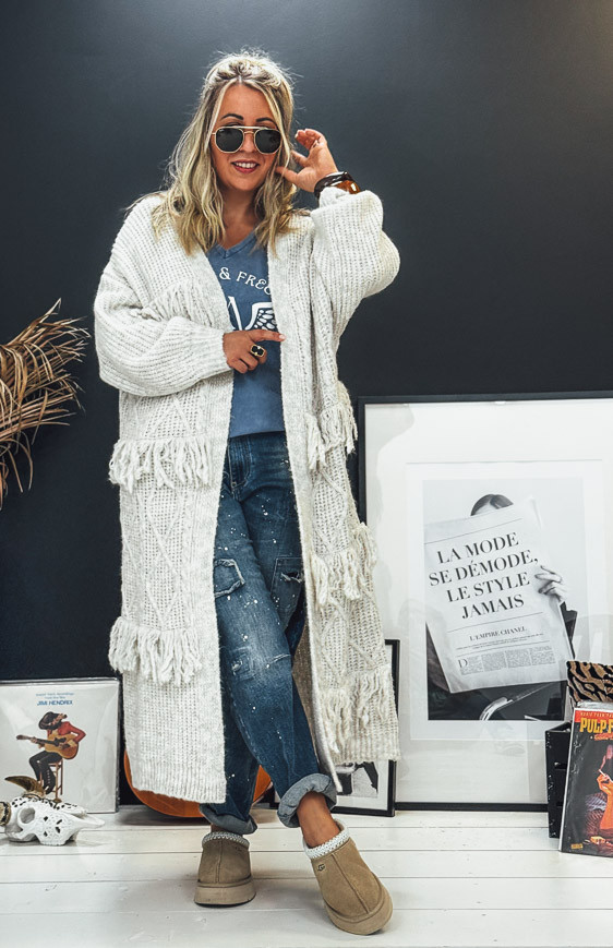 Gilet DUSTIN long beige clair