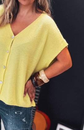 Gilet MARC manches courtes jaune clair