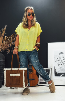 Gilet MARC manches courtes jaune clair