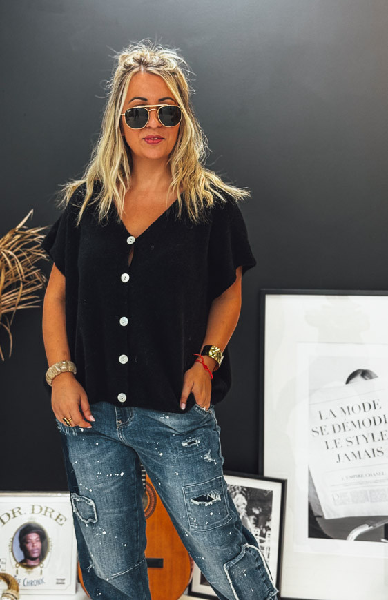 Gilet MARC manches courtes noir