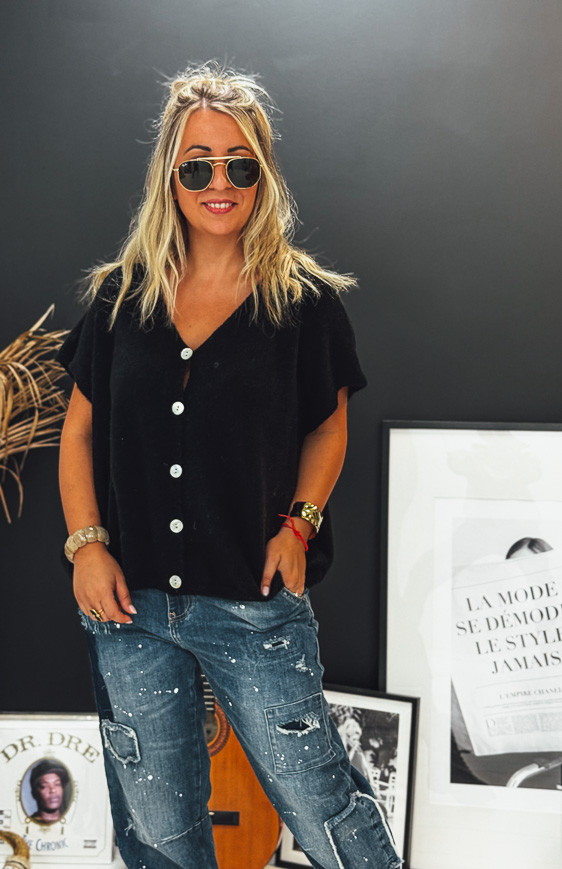 Gilet MARC manches courtes noir