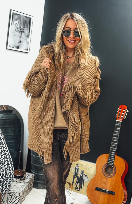 Gilet DAVIS court camel