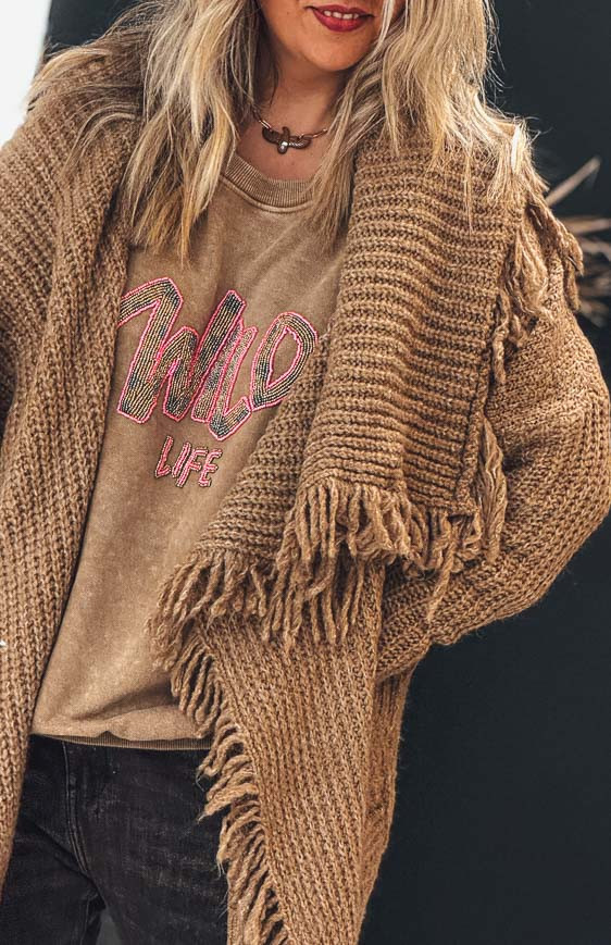 Sweat CURTIS camel vintage