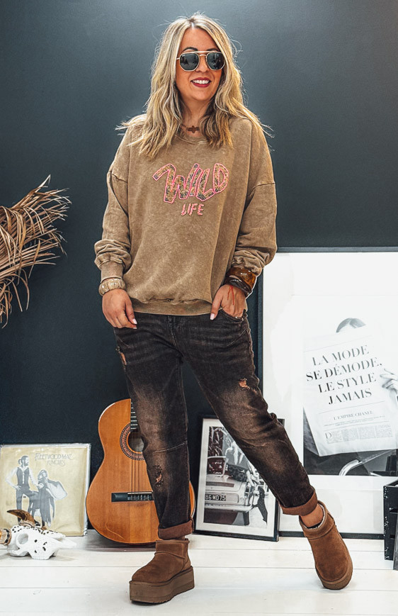 Sweat CURTIS camel vintage