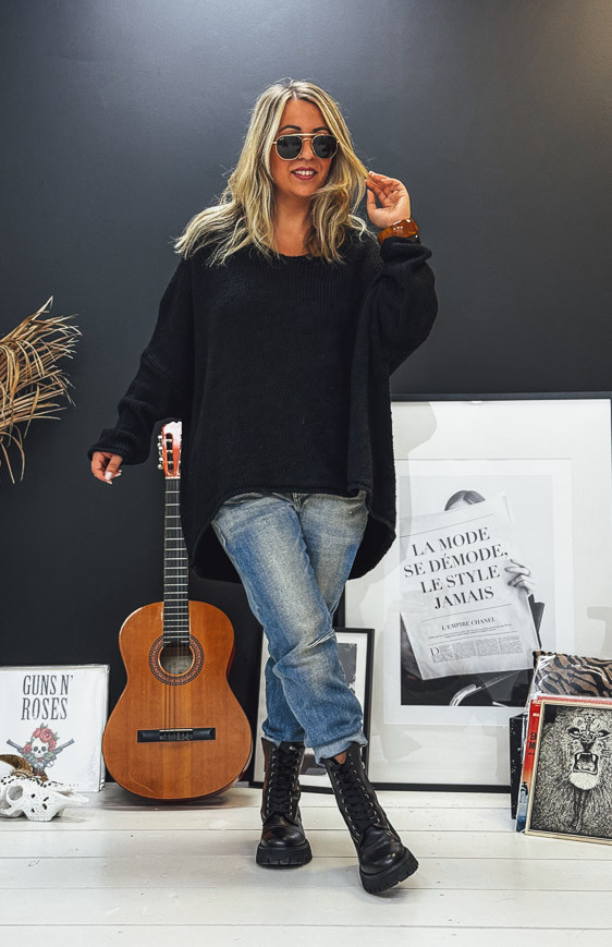 Black EDMOND long sweater