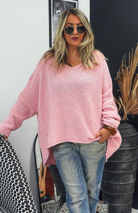Pull EDMOND long rose clair