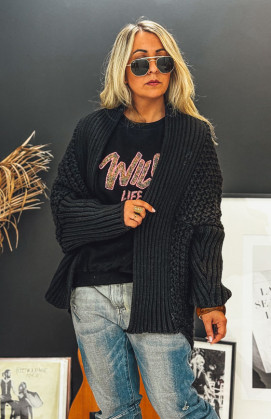 Gilet PRAGA mi-long noir