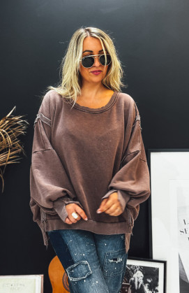 Sweat AÏKO chocolat vintage