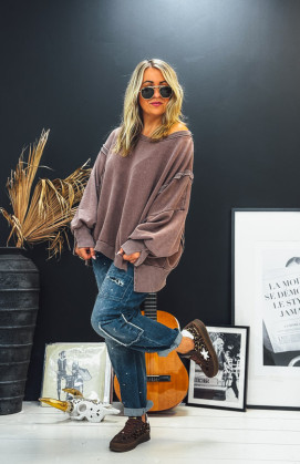 Sweat AÏKO chocolat vintage