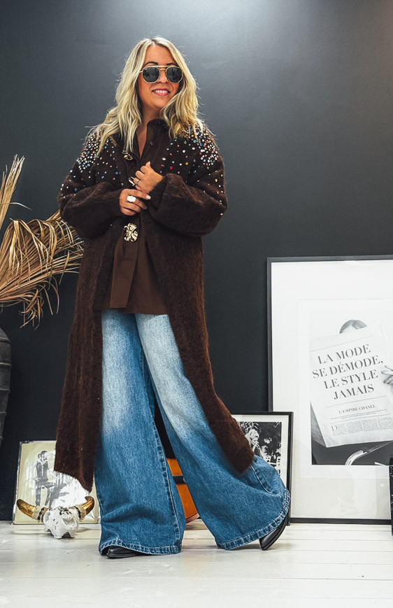 Gilet RAVEN long chocolat
