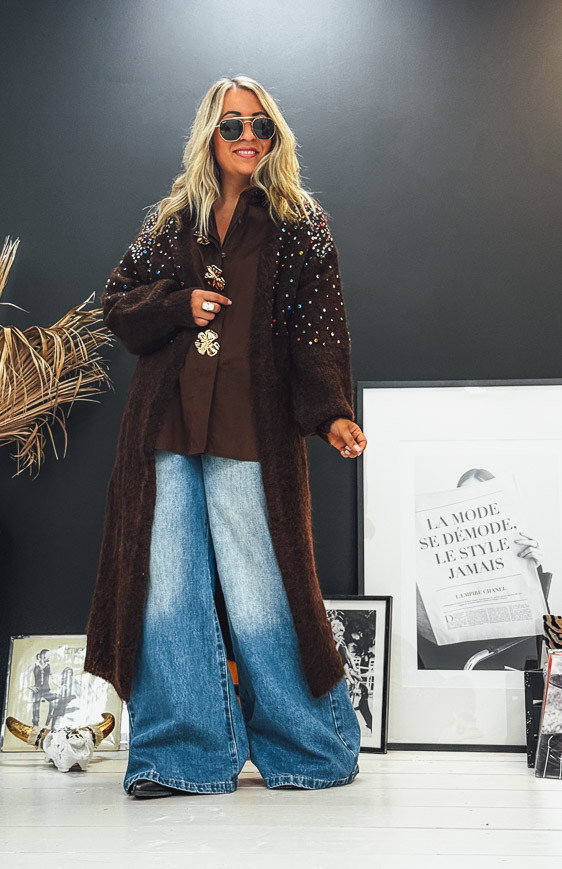 Gilet RAVEN long chocolat