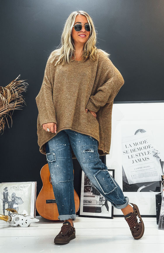 Camel EDMOND long sweater