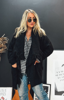 Gilet DAVIS court noir