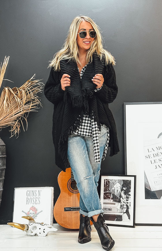 Gilet DAVIS court noir