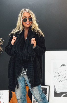 Gilet DAVIS court noir