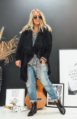 Gilet DAVIS court noir