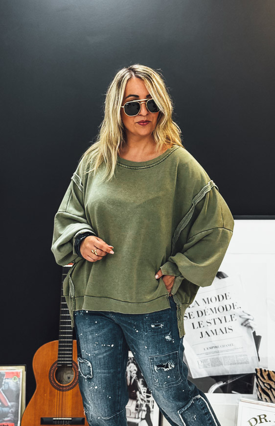 Vintage kaki AÏKO sweatshirt